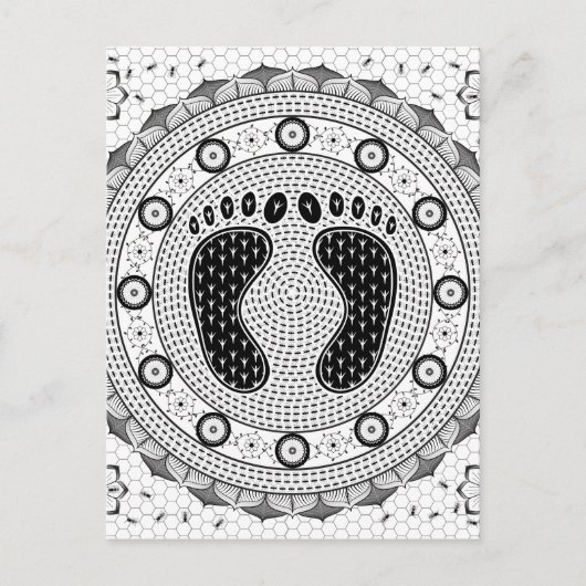 Carte Postale Pieds Mandala (Devant)