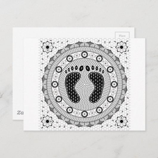 Carte Postale Pieds Mandala (Devant / Derrière)