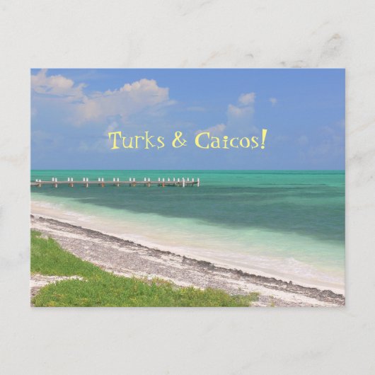 CARTE POSTALE "PIER SUR L'EAU AQUAMARINE/ TURQUES & CAICOS" (Devant)