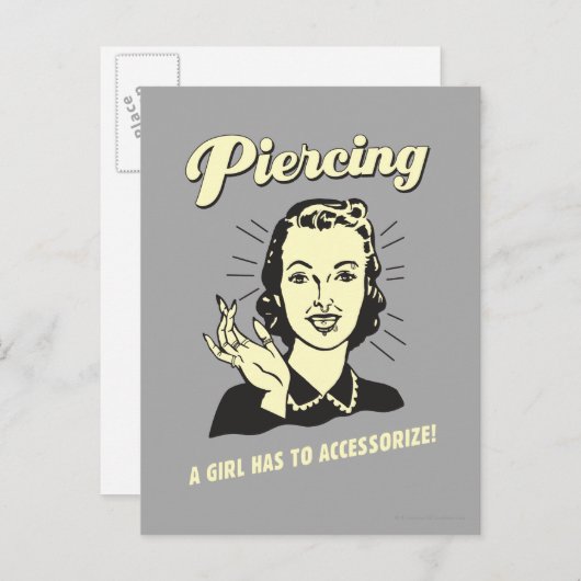 Carte Postale Piercing : Une fille doit s'adapter (Devant / Derrière)