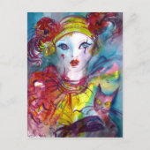 Carte Postale Piero avec chat / Mascarade vénitienne Mascarade M (Devant)