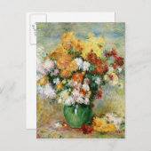 Carte Postale Pierre A Renoir | Bouquet de chrysanthèmes (Devant / Derrière)