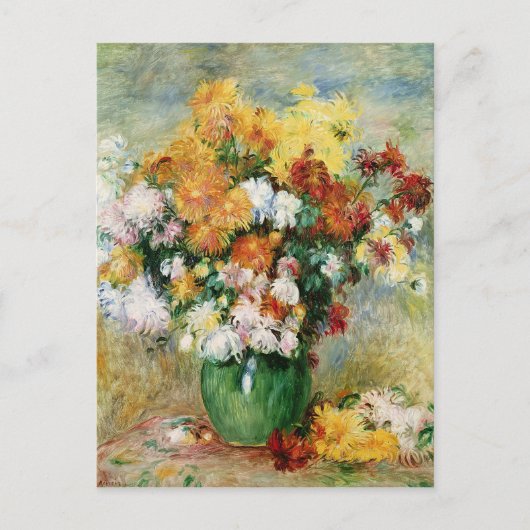 Carte Postale Pierre A Renoir | Bouquet de chrysanthèmes (Devant)