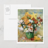 Carte Postale Pierre A Renoir | Bouquet de chrysanthèmes (Devant / Derrière)