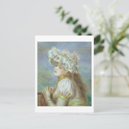 Carte Postale Pierre A Renoir | Jeune femme dans un casquette de (Debout devant)
