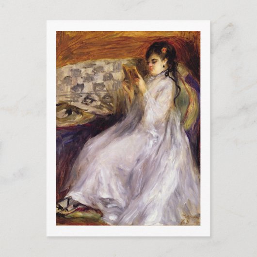 Carte Postale Pierre A Renoir | Lecture jeune femme (Devant)