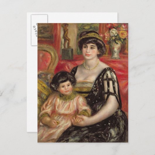 Carte Postale Pierre A Renoir | Mme Josse Bernheim-Jeune et son (Devant / Derrière)