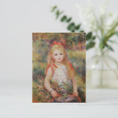 Carte Postale Pierre A Renoir | Petite fille portant des fleurs (Debout devant)