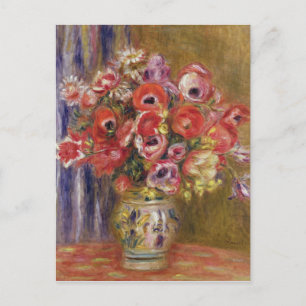 Carte Postale Pierre A Renoir   Vase de tulipes et d'anémones