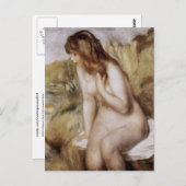 Carte Postale Pierre-Auguste Renoir assis sur un rocher (Devant / Derrière)