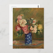 Carte Postale Pierre Auguste Renoir Bouquet bleu rose Rose (Devant / Derrière)