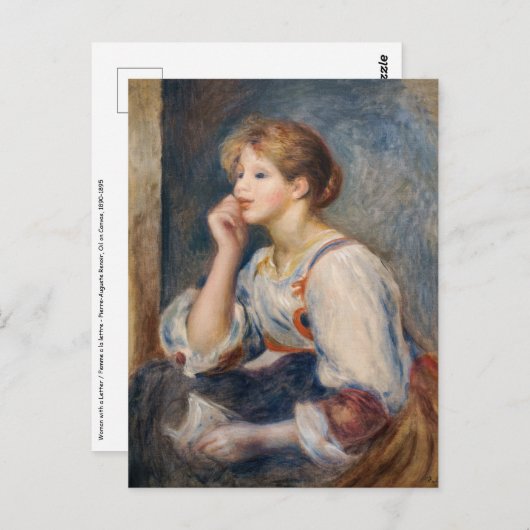 Carte Postale Pierre-Auguste Renoir - Femme à la lettre (Devant / Derrière)