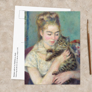 Carte Postale Pierre-Auguste Renoir - Femme au chat