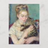 Carte Postale Pierre-Auguste Renoir - Femme avec chat (Devant)