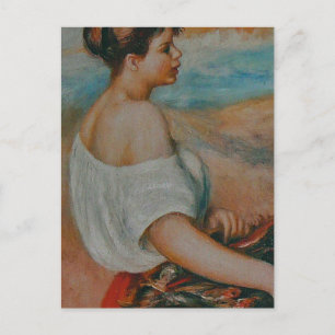 Carte Postale Pierre Auguste Renoir fille avec un panier de pois