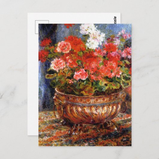 Carte Postale Pierre-Auguste Renoir Geraniums dans un bassin en  (Devant / Derrière)