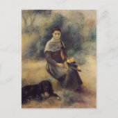 Carte Postale Pierre-Auguste Renoir- Jeune fille avec un chien (Devant)
