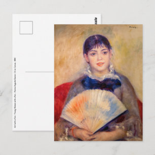 Carte Postale Pierre-Auguste Renoir - Jeune fille avec un éventa