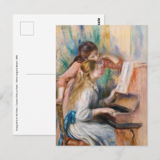 Carte Postale Pierre Auguste Renoir - Jeunes filles au piano (Devant / Derrière)