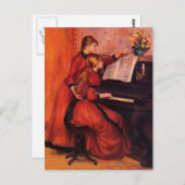 Carte Postale Pierre-Auguste Renoir - Leçon de piano (Devant / Derrière)