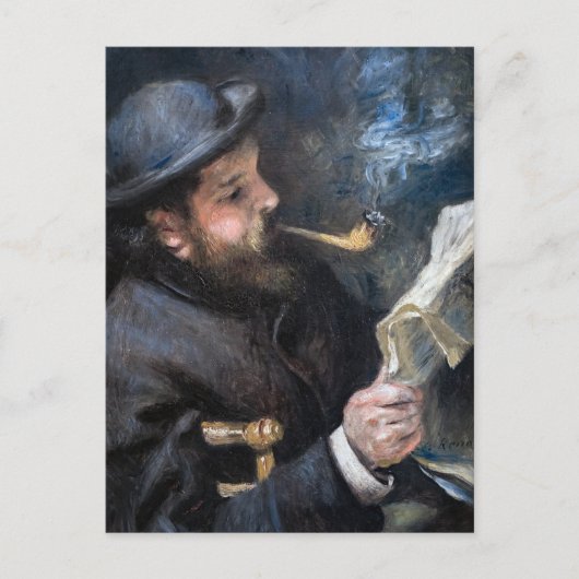 Carte Postale Pierre-Auguste Renoir - Lecture Claude Monet (Devant)