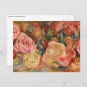 Carte Postale Pierre-Auguste Renoir - Roses (Devant / Derrière)