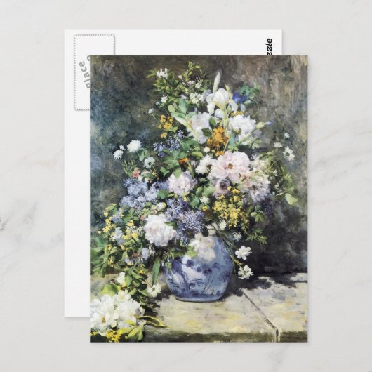 Carte Postale Pierre-Auguste Renoir Vase de fleurs (Devant / Derrière)