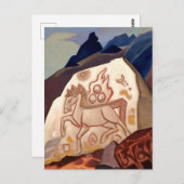 Carte Postale "Pierre blanche - Cheval du Bonheur" par Nicholas  (Devant / Derrière)