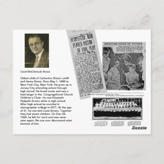 Carte Postale Pierre Cecil (Dos)