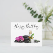 Carte Postale Pierre chaude de bougie orchidée fleur de Spa (Debout devant)