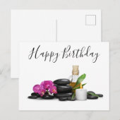 Carte Postale Pierre chaude de bougie orchidée fleur de Spa (Devant / Derrière)