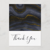 Carte Postale Pierre d'Agate Noir & Or moderne Abstrait Merci (Devant)