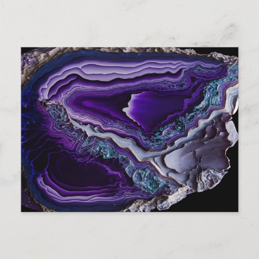 Carte Postale Pierre d'argent violet acrylique pour l'art (Devant)