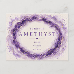 Carte Postale Pierre de naissance d'améthyste de février