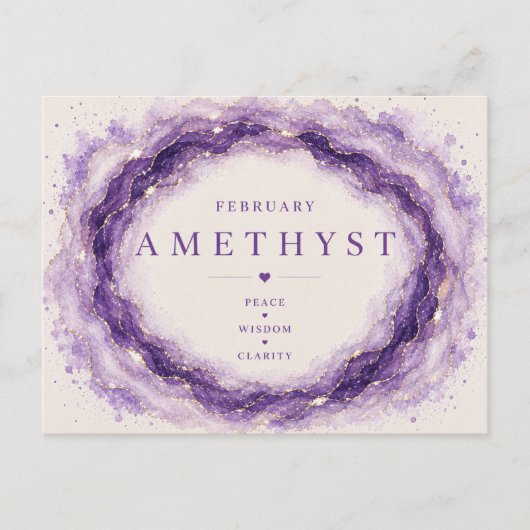Carte Postale Pierre de naissance d'améthyste de février (Devant)