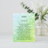 Carte Postale Pierre de naissance d'anniversaire de mai Émeraude (Debout devant)