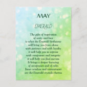 Carte Postale Pierre de naissance d'anniversaire de mai Émeraude (Devant)