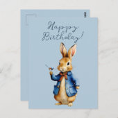 Carte Postale Pierre le lapin avec Joyeux Anniversaire Wren (Devant / Derrière)