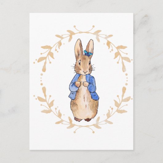 Carte Postale Pierre le lapin avec un papillon bleu (Devant)