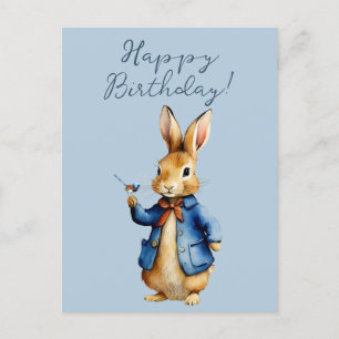 Carte Postale Pierre le lapin avec Wren Joyeux Anniversaire