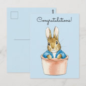 Carte Postale Pierre le lapin Félicitations (Devant / Derrière)