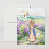 Carte Postale Pierre le lapin Merci (Devant / Derrière)