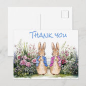 Carte Postale Pierre le lapin Merci (Devant / Derrière)