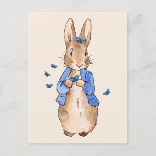 Carte Postale Pierre les papillons bleus du lapin