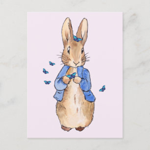 Carte Postale Pierre les papillons bleus du lapin