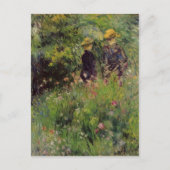 Carte Postale Pierre Renoir - Conversation dans un jardin Rose (Devant)