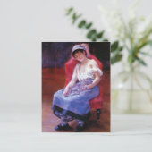 Carte Postale Pierre Renoir - Dormir (Fille avec chat) (Debout devant)