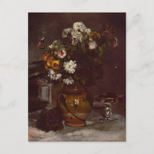Carte Postale Pierre Renoir : Fleurs dans Vase&Glass de Champagn