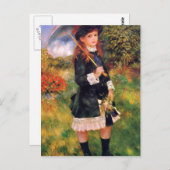 Carte Postale Pierre Renoir : Jeune fille avec un parasol (Devant / Derrière)