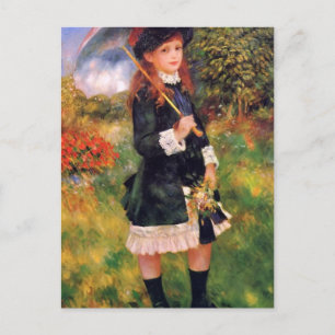 Carte Postale Pierre Renoir : Jeune fille avec un parasol